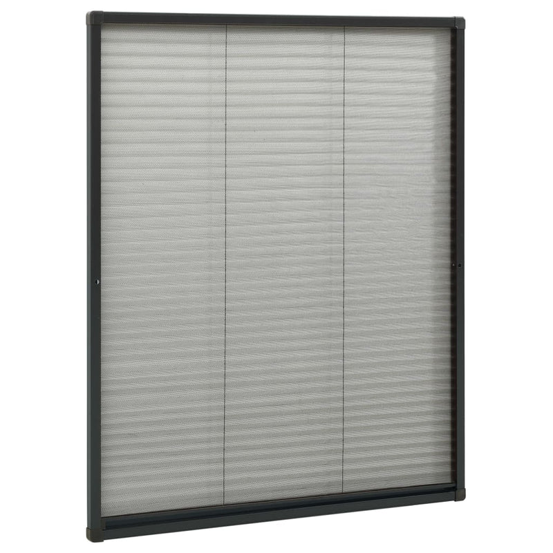 vidaXL antracitszürke alumínium pliszé ablakszúnyogháló 80 x 100 cm