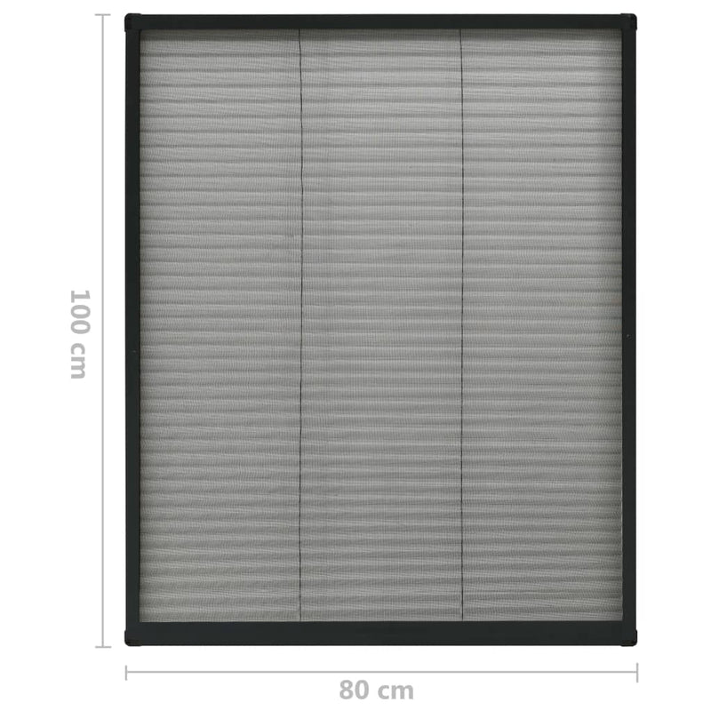 vidaXL antracitszürke alumínium pliszé ablakszúnyogháló 80 x 100 cm
