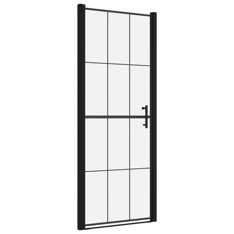 vidaXL fekete edzett üveg zuhanyajtó 91 x 195 cm