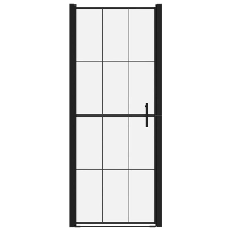 vidaXL fekete edzett üveg zuhanyajtó 91 x 195 cm