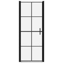 vidaXL fekete edzett üveg zuhanyajtó 91 x 195 cm