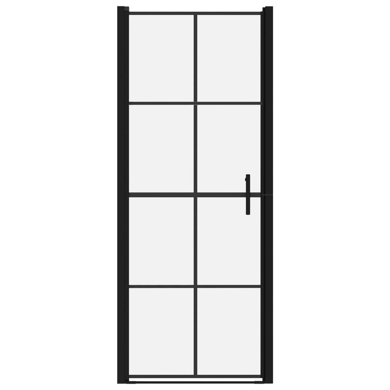 vidaXL fekete edzett üveg zuhanyajtó 91 x 195 cm