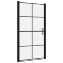 vidaXL fekete edzett üveg zuhanyajtók 100 x 178 cm