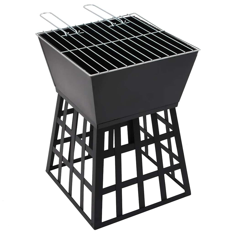vidaXL 2 az 1-ben acél tűzrakó és grillező 34 x 34 x 48 cm