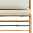 vidaXL 2 részes bambusz kerti ülőgarnitúra krémfehér párnákkal