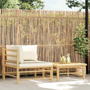 vidaXL 2 részes bambusz kerti bútorszett krémfehér párnákkal