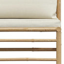 vidaXL bambusz kerti középső kanapé krémfehér párnákkal