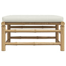 vidaXL bambusz kerti lábtartó krémfehér párnával