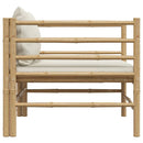 vidaXL bambusz kerti kanapé krémfehér párnákkal