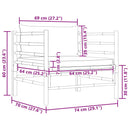 vidaXL bambusz kerti kanapé krémfehér párnákkal