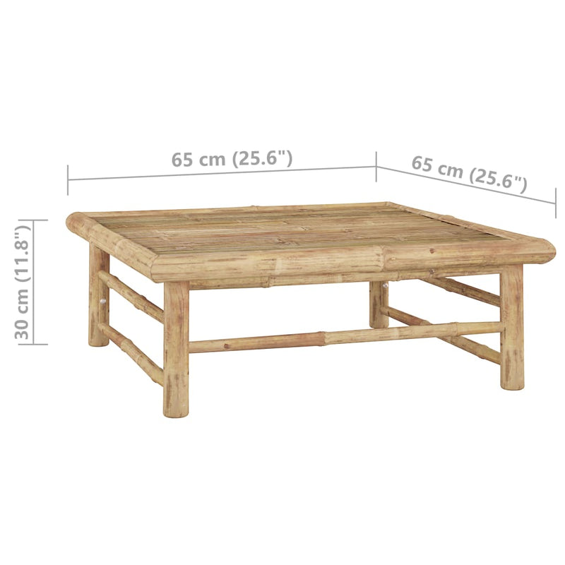 vidaXL bambusz kerti asztal 65 x 65 x 30 cm
