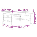 vidaXL bambusz kerti asztal 65 x 65 x 30 cm