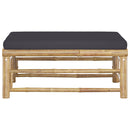 vidaXL bambusz kerti lábtartó sötétszürke párnával