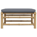 vidaXL bambusz kerti lábtartó sötétszürke párnával