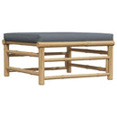 vidaXL bambusz kerti lábtartó sötétszürke párnával