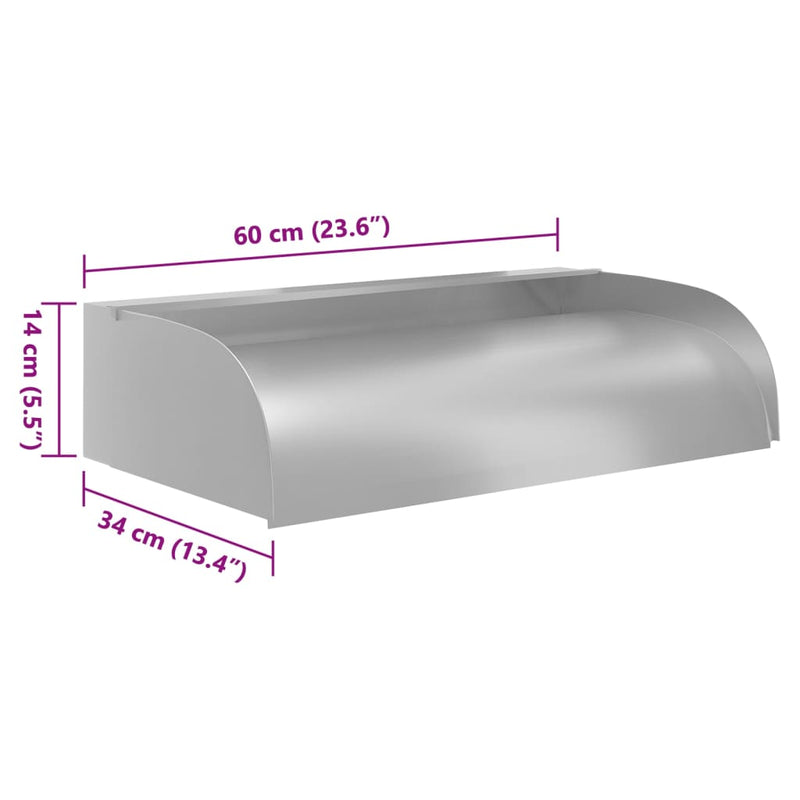 vidaXL 304-es rozsdamentes acél vízesés LED-ekkel 60 x 34 x 14 cm