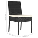 vidaXL 2 db fekete polyrattan kerti étkezőszék