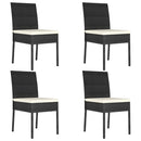 vidaXL 4 db fekete polyrattan kerti étkezőszék