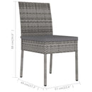 vidaXL 2 db szürke kerti polyrattan étkezőszék