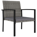 vidaXL 4 db szürke kerti polyrattan étkezőszék