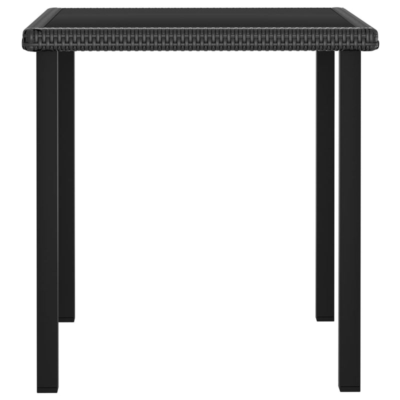 vidaXL fekete polyrattan kerti étkezőasztal 70 x 70 x 73 cm