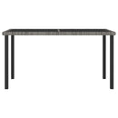vidaXL szürke polyrattan kerti étkezőasztal 140 x 70 x 73 cm