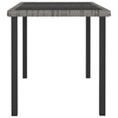vidaXL szürke polyrattan kerti étkezőasztal 140 x 70 x 73 cm
