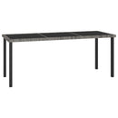 vidaXL szürke polyrattan kerti étkezőasztal 180 x 70 x 73 cm