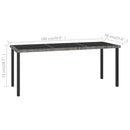 vidaXL szürke polyrattan kerti étkezőasztal 180 x 70 x 73 cm