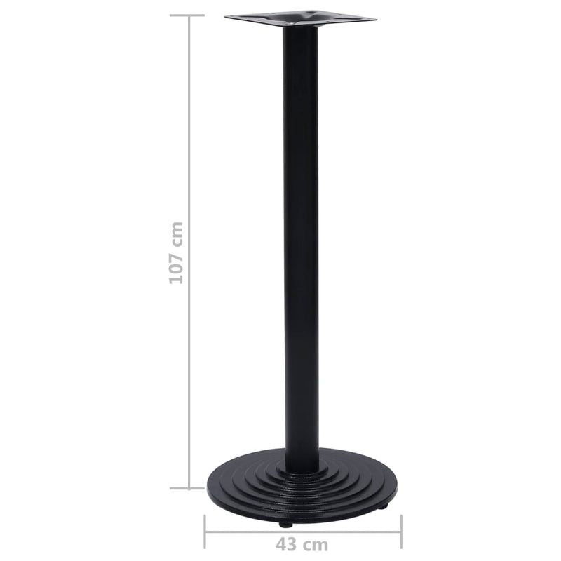 vidaXL fekete öntöttvas bisztróasztalláb Ø43x107 cm