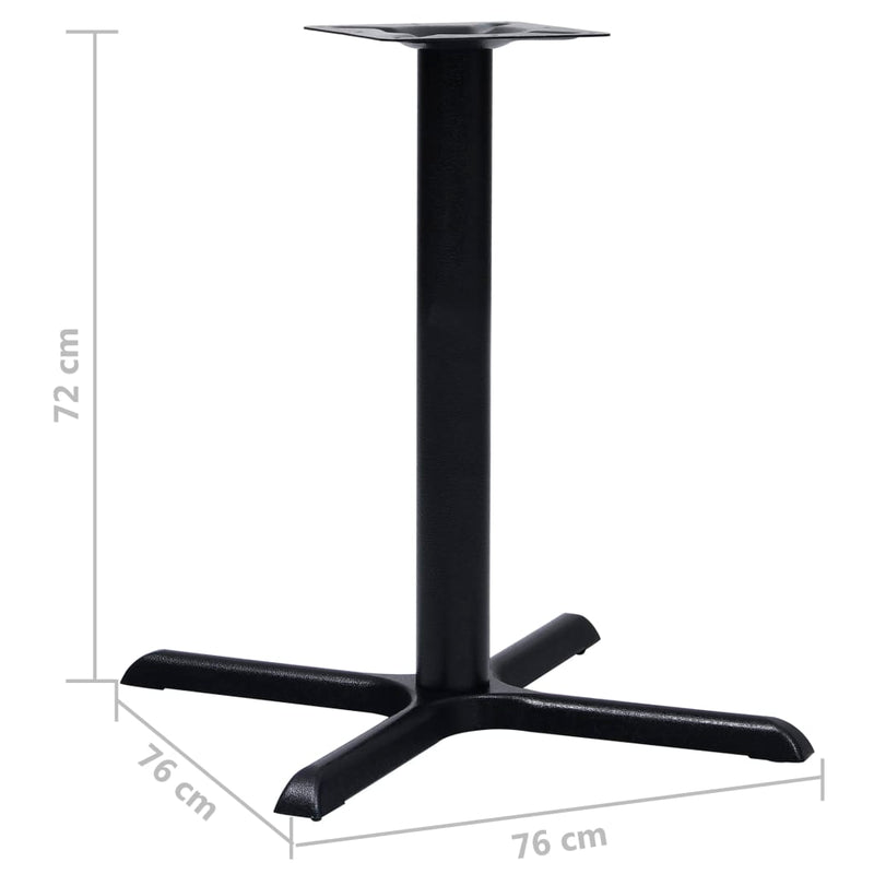 vidaXL fekete öntöttvas bisztróasztalláb 76x76x72 cm