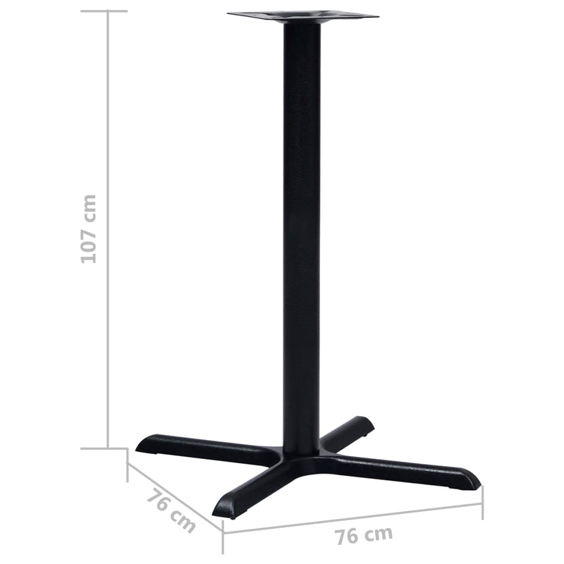 vidaXL fekete öntöttvas bisztróasztalláb 76 x 76 x 107 cm