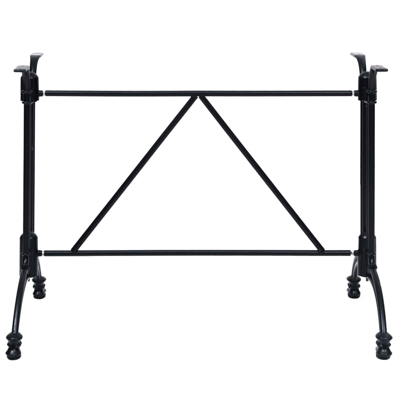 vidaXL fekete öntött alumínium bisztróasztalláb 93 x 60 x 72 cm