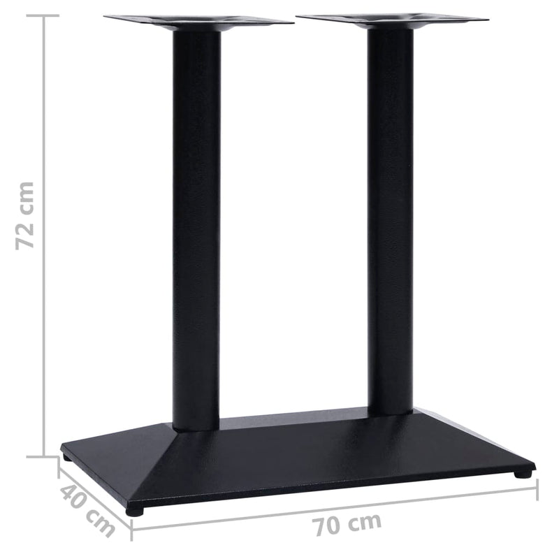 vidaXL fekete öntöttvas bisztróasztalláb 70x40x72 cm