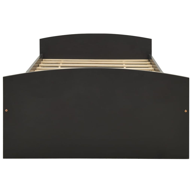 vidaXL szürke tömör fenyőfa ágykeret 2 fiókkal 90 x 200 cm