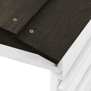 vidaXL fekete és fehér fenyőfa robotfűnyíró-tároló 78 x 74 x 54 cm