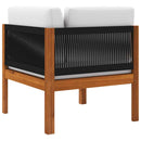 vidaXL kerti sarokkanapé párnákkal akácfából és kötélből