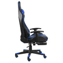 vidaXL kék PVC forgó gamer szék lábtartóval
