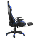 vidaXL kék PVC forgó gamer szék lábtartóval