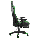 vidaXL zöld PVC forgó gamer szék lábtartóval