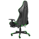 vidaXL zöld PVC forgó gamer szék lábtartóval