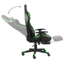 vidaXL zöld PVC forgó gamer szék lábtartóval