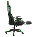 vidaXL zöld PVC forgó gamer szék lábtartóval