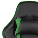 vidaXL zöld PVC forgó gamer szék lábtartóval