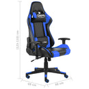 vidaXL kék PVC forgó gamer szék