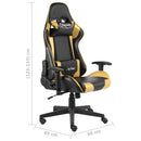 vidaXL aranyszínű PVC forgó gamer szék