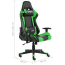 vidaXL zöld PVC forgó gamer szék