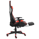 vidaXL piros PVC forgó gamer szék lábtartóval