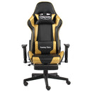vidaXL aranyszínű PVC forgó gamer szék lábtartóval