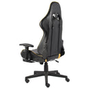 vidaXL aranyszínű PVC forgó gamer szék lábtartóval
